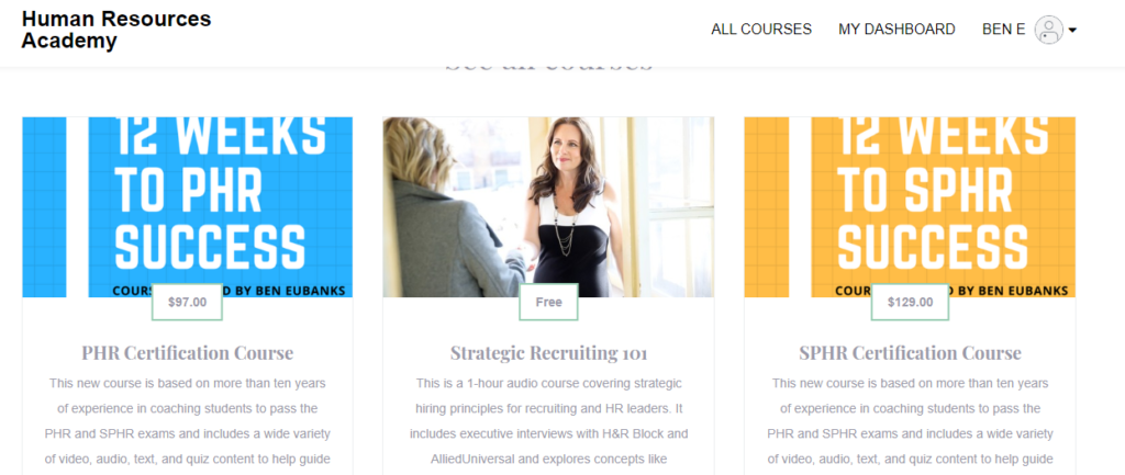 hr certification courses